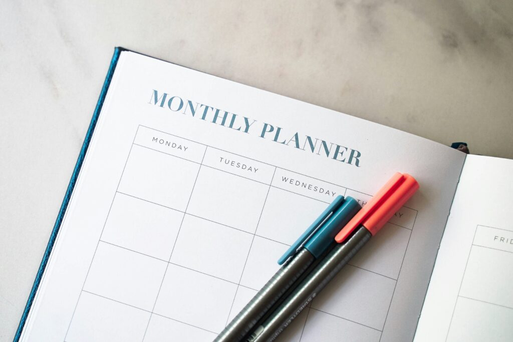 Budget planning notebook and calculator for saving money
